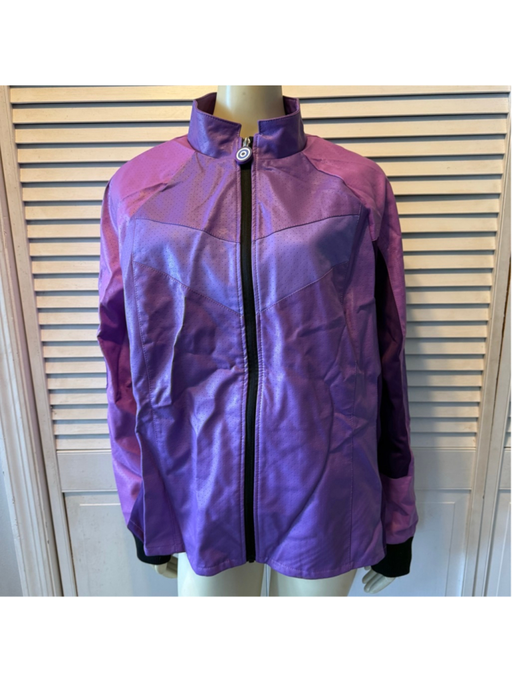 Disney Parks Purple Faux Leather Moto Jacket Womens 2X Plus Size NWT